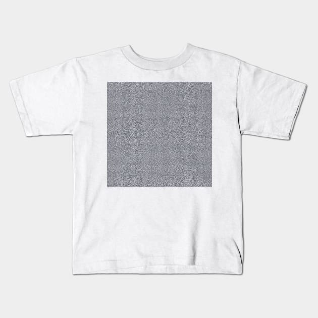 Monochrome Maze pattern Kids T-Shirt by ngmx